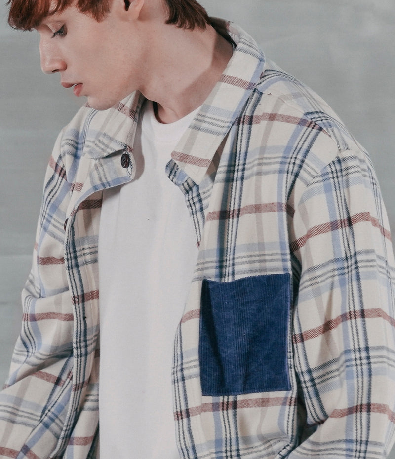 パーステップ(PERSTEP) TOPIC CHECK SHIRT IVORY SMLS4380