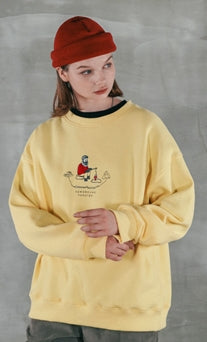 パーステップ(PERSTEP) NEW GROUND SWEATSHIRT LIGHT YELLOW SMMT4385