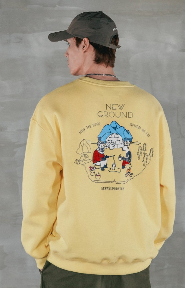 パーステップ(PERSTEP) NEW GROUND SWEATSHIRT LIGHT YELLOW SMMT4385