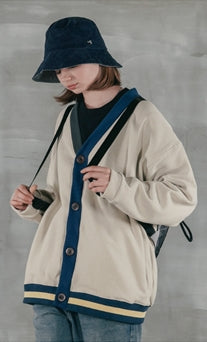 パーステップ(PERSTEP) BASIC COTTON CARDIGAN LIGHT BEIGE SMOT4378