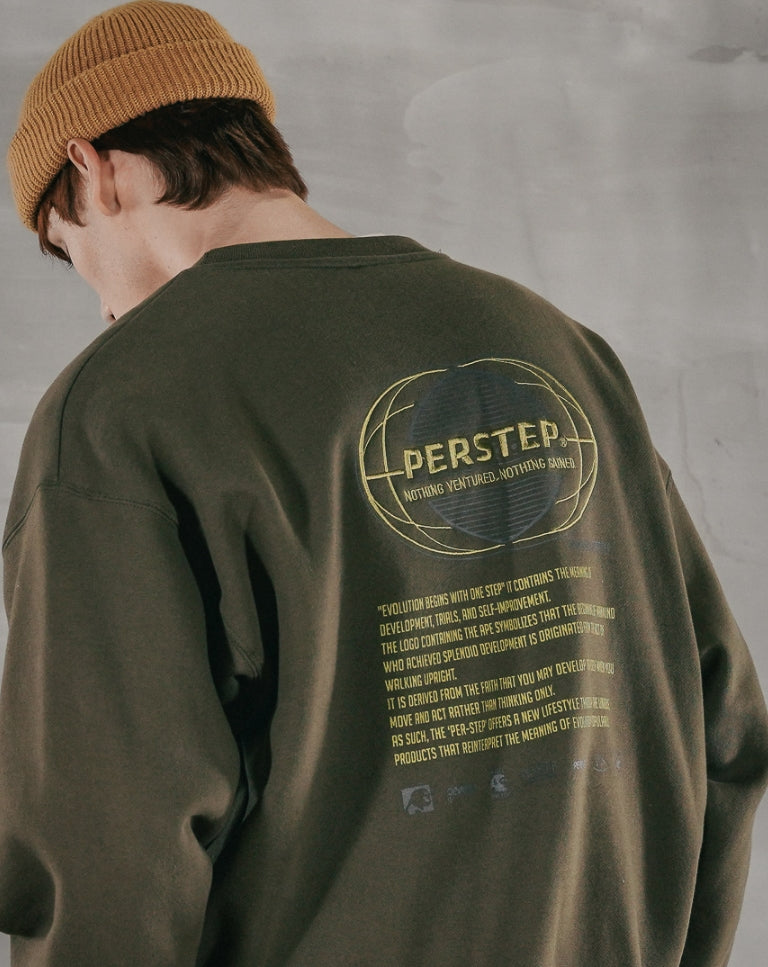 パーステップ(PERSTEP) MOVEMENT SWEATSHIRT KHAKI MSMT4377
