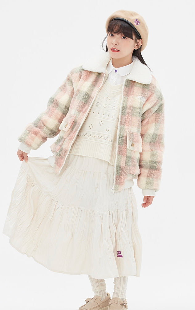 TARGETTO(ターゲット) CHECK BIG POCKET SHEARING JACKET_MINT