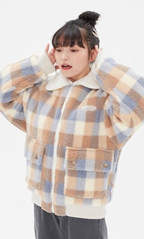 TARGETTO(ターゲット) CHECK BIG POCKET SHEARING JACKET_LIGHT BLUE