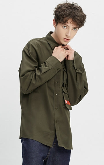 ベドインベド(BADINBAD)  MULTI POCKET SHIRT_KHAKI