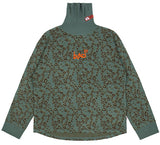 ベドインベド(BADINBAD)  LEOPARD KNITTED TURTLENECK_SAGE GREEN