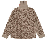 ベドインベド(BADINBAD)  LEOPARD KNITTED TURTLENECK_BEIGE