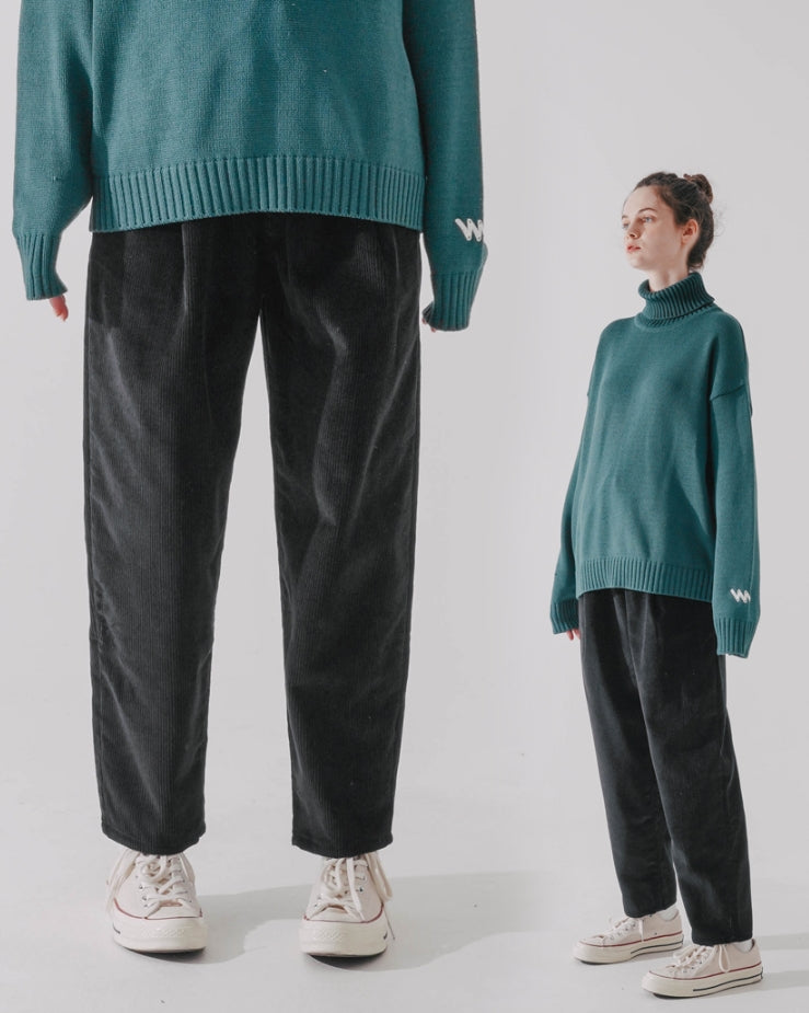 ダブルユーブイプロジェクト(WV PROJECT) Churos Corduroy Banding Pants Black CJLP7423