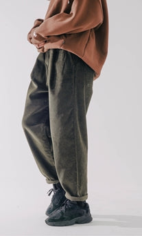 ダブルユーブイプロジェクト(WV PROJECT) Churos Corduroy Banding Pants Khaki Brown CJLP7423