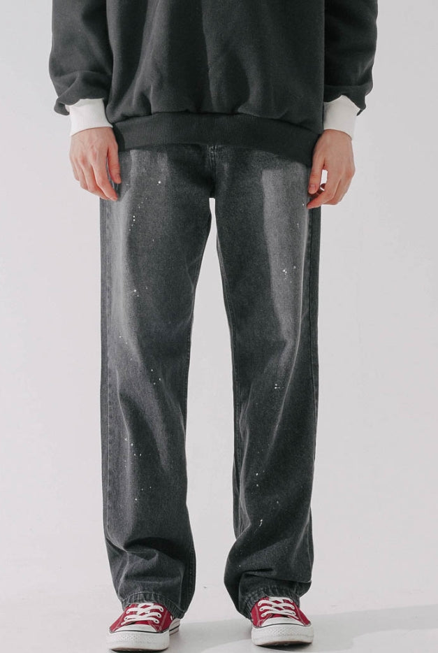 ダブルユーブイプロジェクト(WV PROJECT) Inky Sprinkle Wide Denim Pants Black CJLP7415