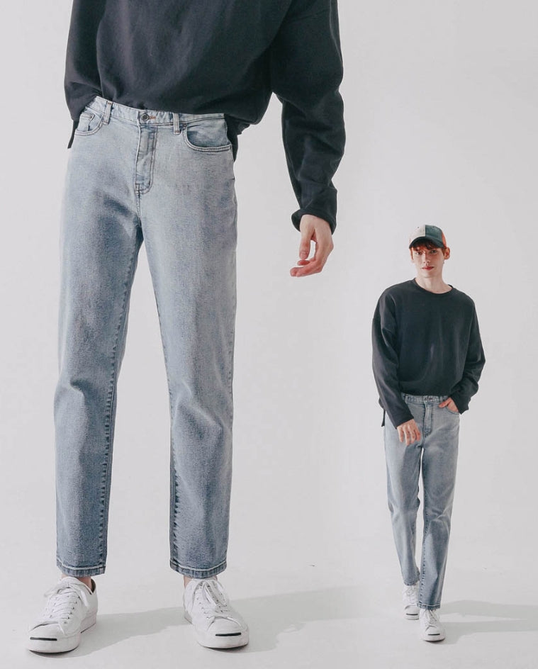 ダブルユーブイプロジェクト(WV PROJECT) Mixed Denim Pants GreyBlue CJLP7426