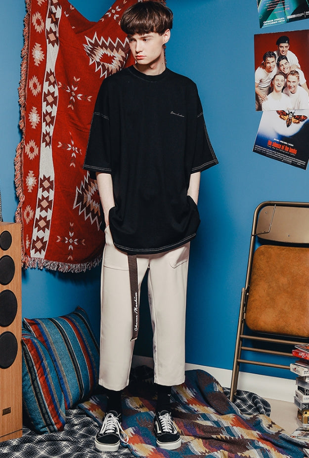 ダブルユーブイプロジェクト(WV PROJECT) BELT BANDING CROP PANTS LIGHT GREY JJLP7257