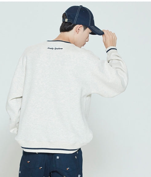 ロマンティッククラウン(ROMANTIC CROWN) SHOULDER LINE SWEATSHIRT_MELANGE IVORY