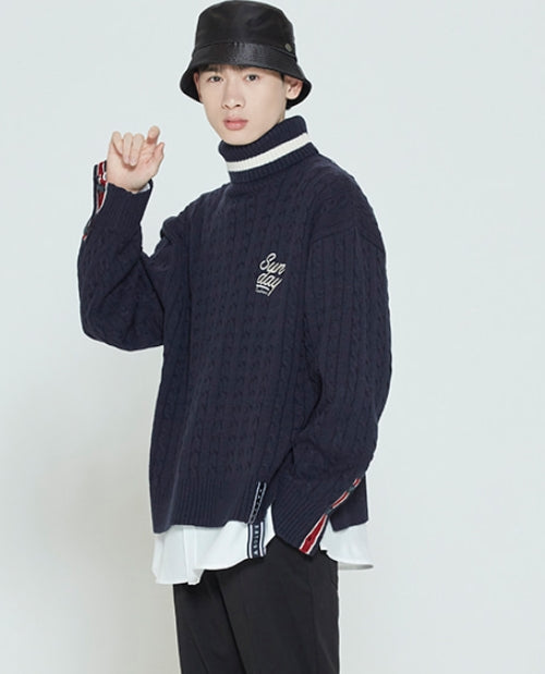 ロマンティッククラウン(ROMANTIC CROWN)  SUNDAY SYNDROME KNITTED TURTLENECK_NAVY