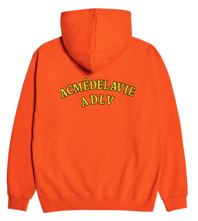 アクメドラビ(acme' de la vie)  TWO COLORS EMBROIDERY HOODIE ORANGE