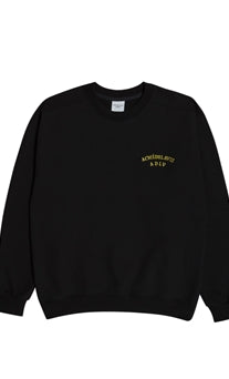 アクメドラビ(acme' de la vie)  TWO COLORS EMBROIDERY SWEAT SHIRT BLACK