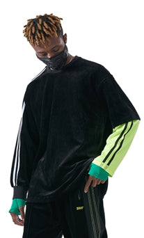 MMIC(エムエムアイシー) VELOUR TRACK L/SL T-SHIRT BK