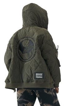 MMIC(エムエムアイシー) HALF QUILTED ZIP-UP HOODIE KH W