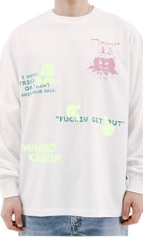 mahagrid (マハグリッド)  NEIGHBOUR LS TEE [WHITE]