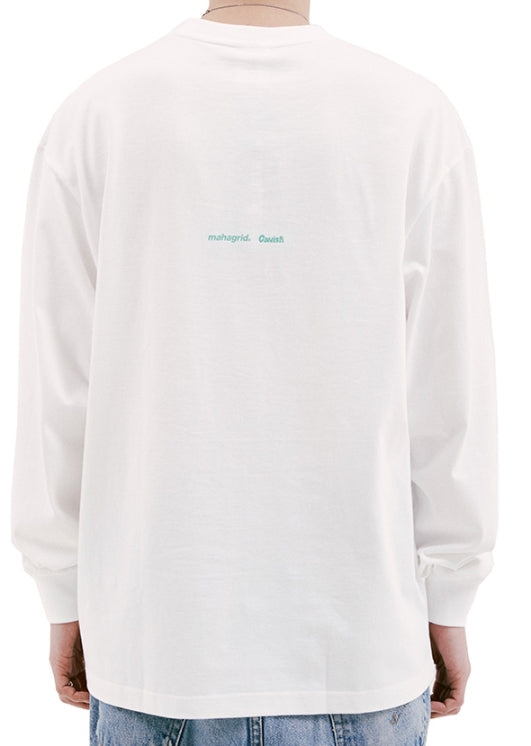 mahagrid (マハグリッド)  NEIGHBOUR LS TEE [WHITE]