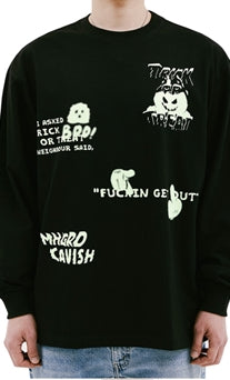 mahagrid (マハグリッド)  NEIGHBOUR LS TEE [BLACK]