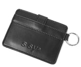 SSY(エスエスワイ) MINIMAL BAR SQUARE LEATHER BAG & CARDWALLET BLACK