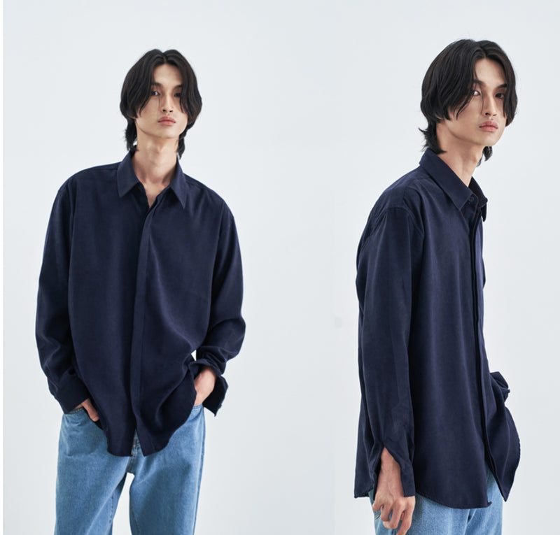 SSY(エスエスワイ)  SUPREME TOUCH RELAXED FIT SHIRT NAVY