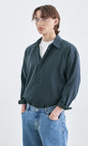 SSY(エスエスワイ)                                    SUPREME TOUCH RELAXED FIT SHIRT BLUE CHARCOAL