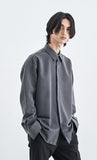 SSY(エスエスワイ) VERTICAL TIP BASIC SHIRT RELAXED FIT GREY
