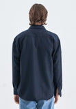 SSY(エスエスワイ) VERTICAL TIP BASIC SHIRT RELAXED FIT NAVY