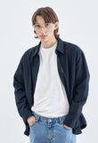 SSY(エスエスワイ) VERTICAL TIP BASIC SHIRT RELAXED FIT NAVY
