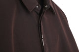 SSY(エスエスワイ)   VERTICAL TIP BASIC SHIRT RELAXED FIT BROWN