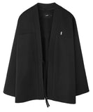 SSY(エスエスワイ) MINIMAL BAR HANTEN SHIRT CARDIGAN BLACK