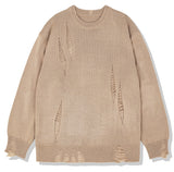 KND(ケイエンド) LOOSE FIT SOFT TOUCH DAMAGED KNIT BEIGE-K