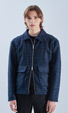 KND(ケイエンド) WOOL BLEND TWEED BLOUSON NAVY-K