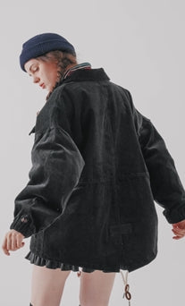 ダブルユーブイプロジェクト(WV PROJECT)  Cookie Dough Corduroy Fishtail Jacket Black CJOT7424