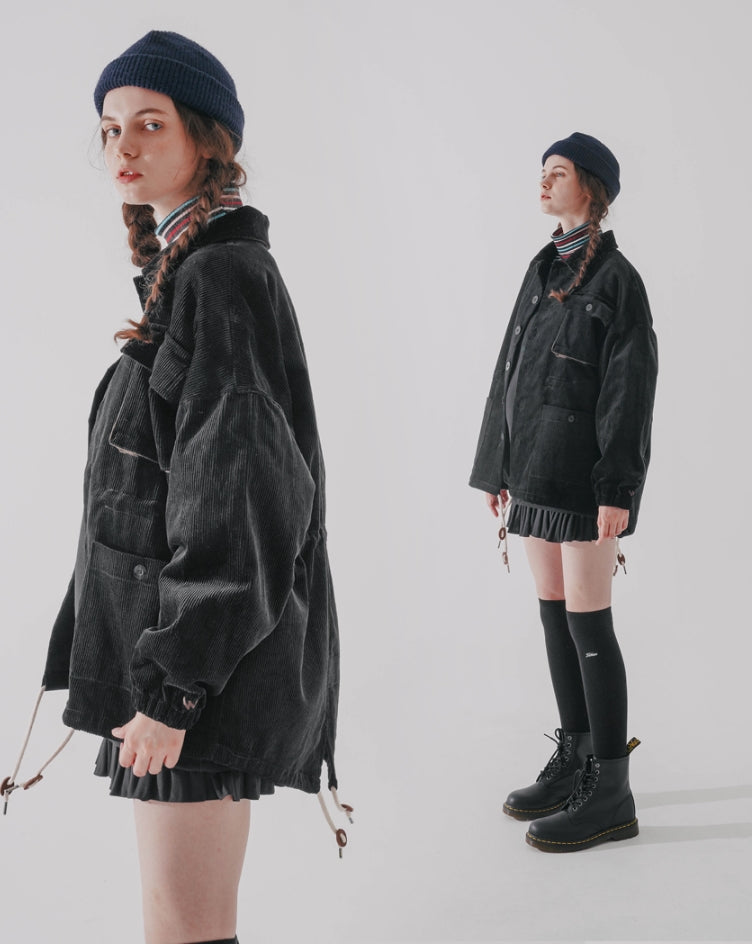 ダブルユーブイプロジェクト(WV PROJECT)  Cookie Dough Corduroy Fishtail Jacket Black CJOT7424
