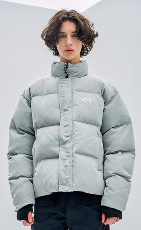 オーワイ(OY) LOGO SHIRRING PADDING- GREY