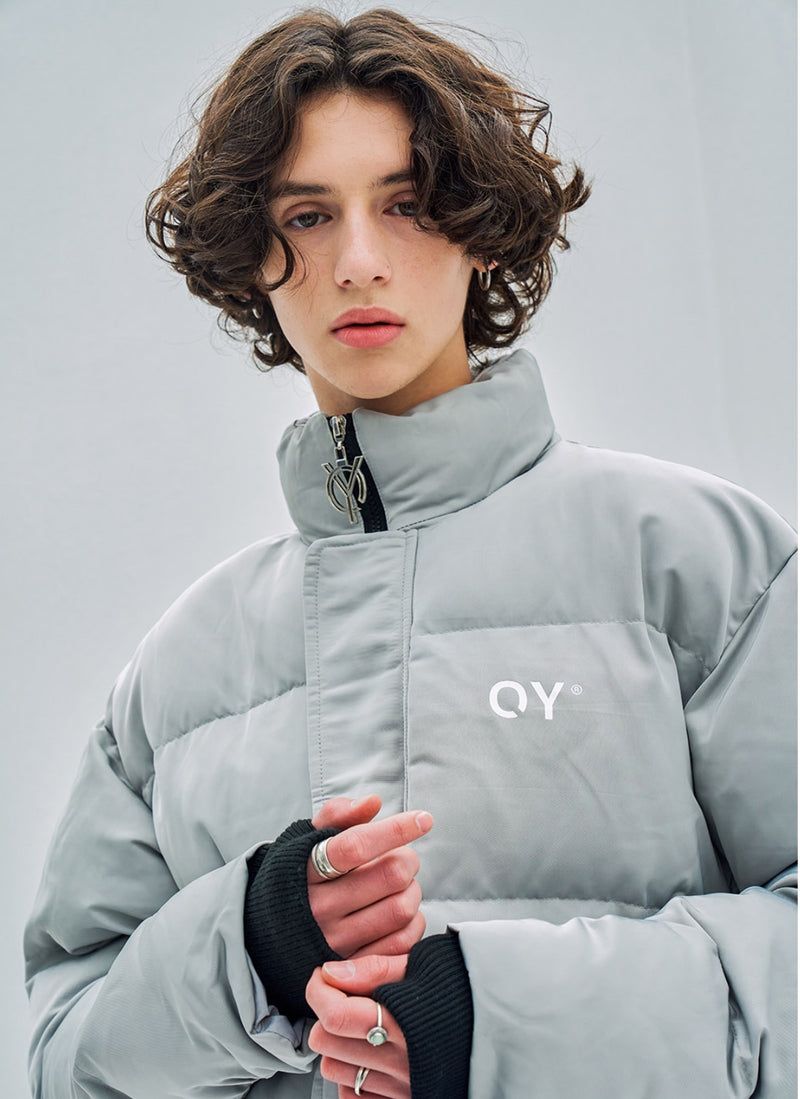 オーワイ(OY) LOGO SHIRRING PADDING- GREY