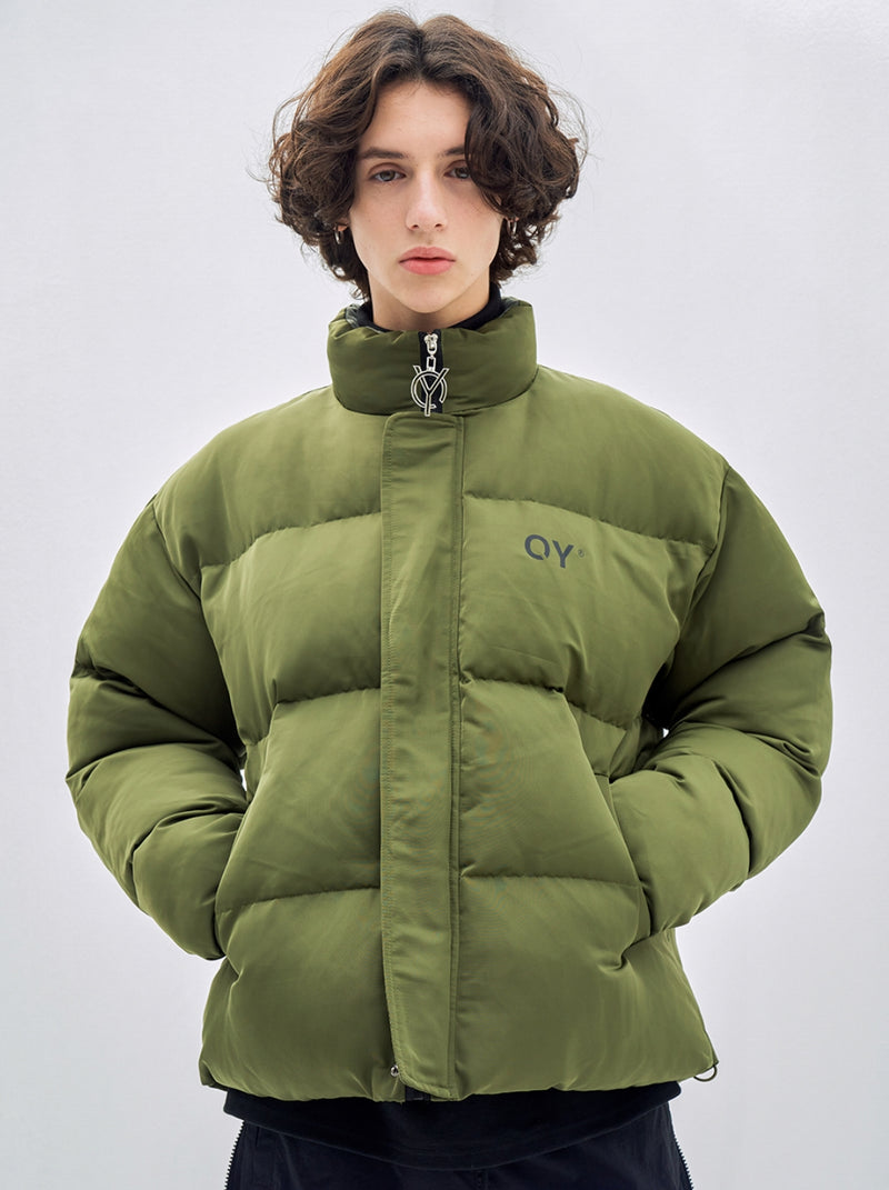 オーワイ(OY) LOGO SHIRRING PADDING- KHAKI