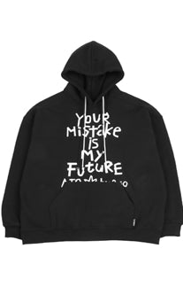 アジョバイアジョ（AJOBYAJO) Oversized Tape Slogan Hoodie [Black]