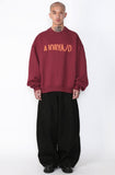 アジョバイアジョ（AJOBYAJO) Oversized Logo Sweatshirt [Burgundy]