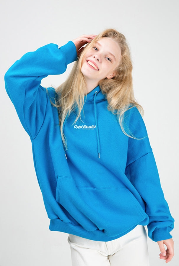 Odd Studio (オッドスタジオ)　ODD STUDIO WAVE LOOSE FIT HOOD SHIRT - BLUE
