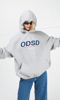 Odd Studio (オッドスタジオ)　ODD STUDIO ODSO LOGO LOOSE FIT HOOD SHIRT - GRAY
