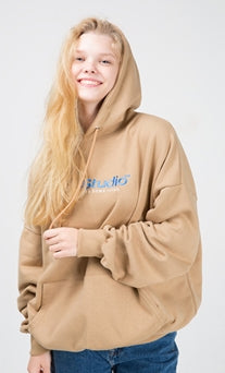 Odd Studio (オッドスタジオ)　ODD STUDIO STANDARD LOGO LOOSE FIT HOOD SHIRT - BROWN