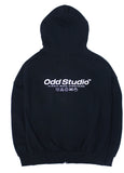Odd Studio (オッドスタジオ)　ODD STUDIO STANDARD LOGO ZIP-UP LOOSE FIT HOOD SHIRT - 3Color