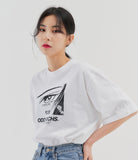 Odd Studio (オッドスタジオ)　ODD STUDIO FACE T-SHIRT - WHITE