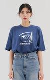Odd Studio (オッドスタジオ)　ODD STUDIO FACE T-SHIRT - DUST BLUE