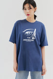 Odd Studio (オッドスタジオ)　ODD STUDIO FACE T-SHIRT - DUST BLUE