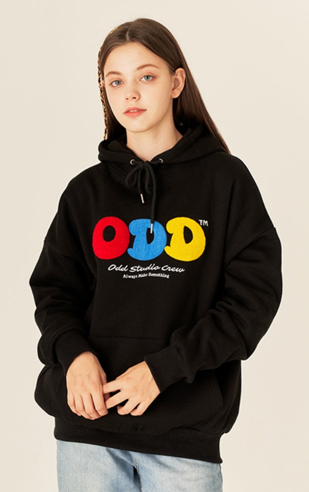 Odd Studio (オッドスタジオ)　BOUCLE BICHON LOOSE-FIT HOOD - BLACK