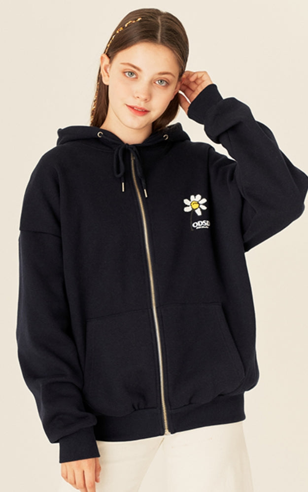 Odd Studio (オッドスタジオ)　PIXEL DAISY LOOSE-FIT HOOD ZIP-UP - NALVY